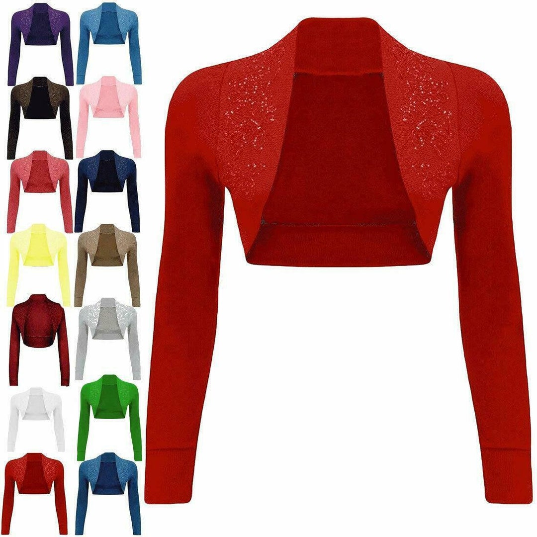 Champagne Sequin Bolero Cardigan main image 1
