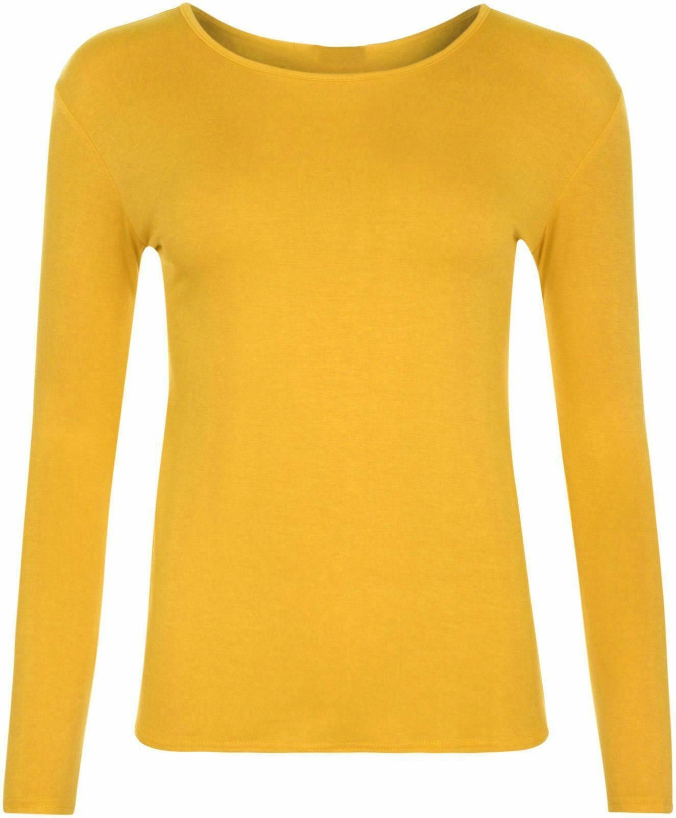 Womens Plain Round Neck Long Sleeve T-shirt Ladies Soft - Etsy UK