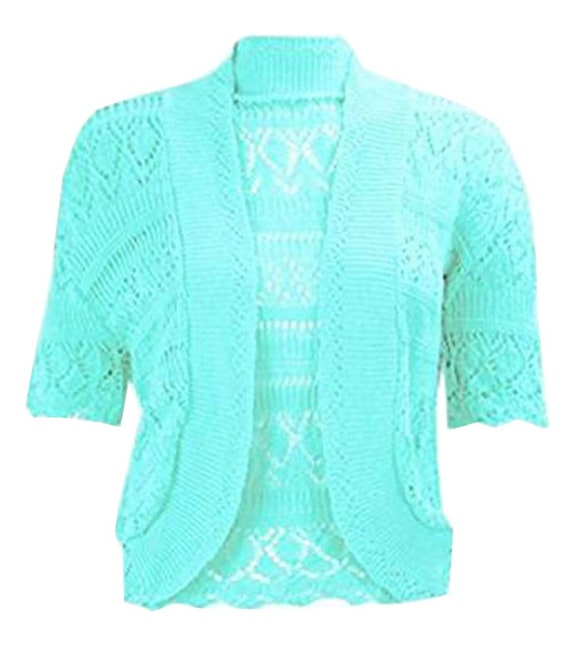 Høring Gnaven Pounding Womens Crochet Knitted Bolero Shrug Cardigan Ladies Short - Etsy 日本