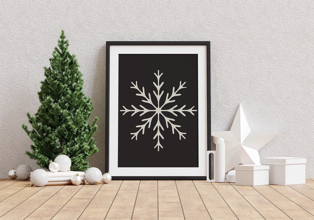 Snowflake Art Print Instant Download Xmas Printable Home - Etsy
