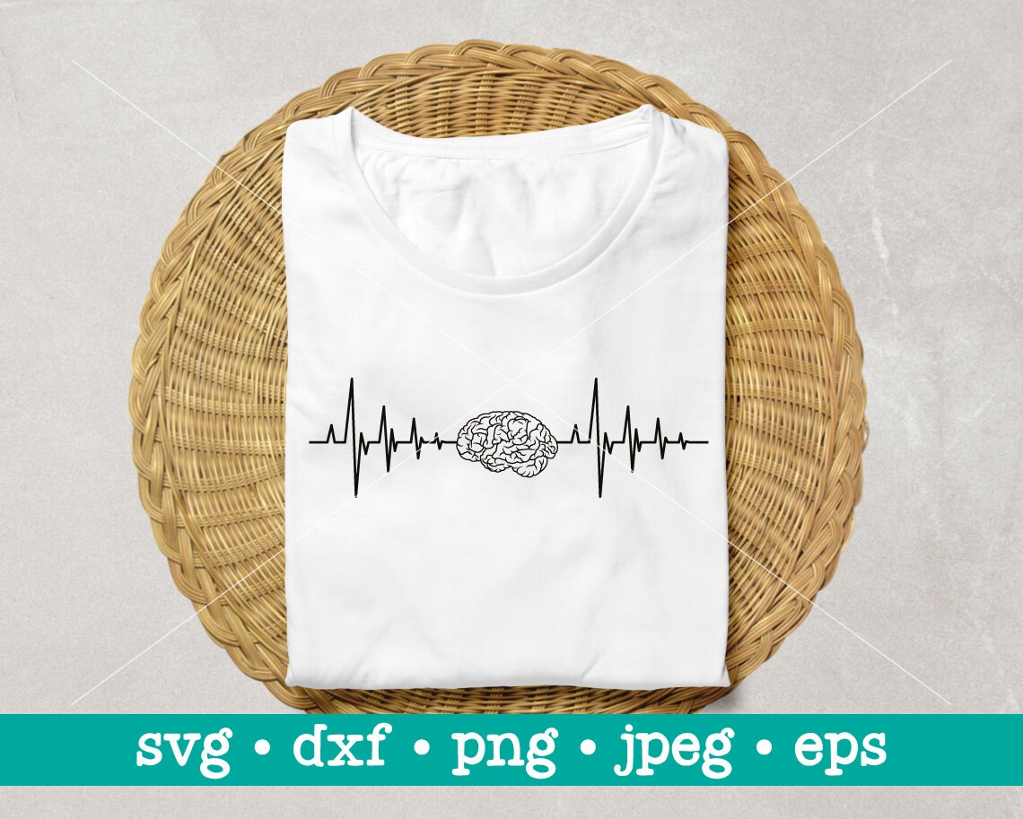 Brain Heartbeat Svg, Brain Heartbeat Dxf, Brain Heartbeat