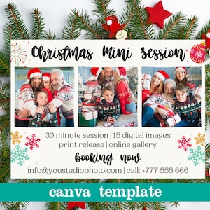 Christmas mini session, Christmas mini session template, Template for photographer, Holiday mini session template, Canva christmas template