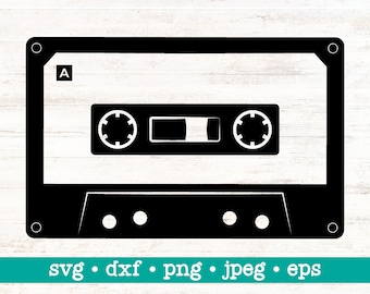Cassette tape svg, Cassette tape svg file, Cassette tape png, Cassette tape clip art, Cassette tape silhouette, Cassette tape cut file