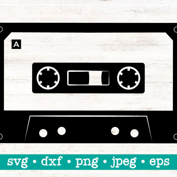 Cassette tape svg, Cassette tape svg file, Cassette tape png, Cassette tape clip art, Cassette tape silhouette, Cassette tape cut file