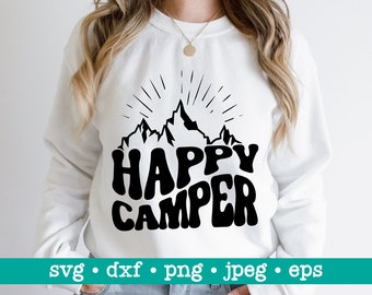 Happy camper svg, Happy camper png, Camping svg, Camping designs, Adventure svg, Camp life svg, Campfire svg, Vacation svg, Outdoors svg