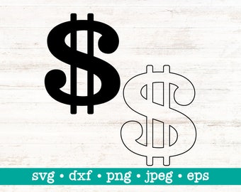 Dollar sign svg, Money svg, Money sign svg, Dollar sign svg file, Dollar sign cut file, Dollar svg, Dollar sign dxf, Digital download