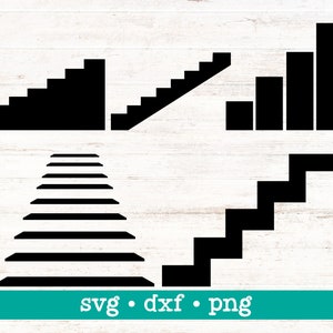 Może przedstawiać: Cztery różne czarne sylwetki wzorów schodów. Pierwszy wzór to zestaw schodów z podestem. Drugi wzór to zestaw schodów z linią ukośną. Trzeci wzór to zestaw schodów z linią prostą. Czwarty wzór to zestaw schodów z linią zygzakowatą.