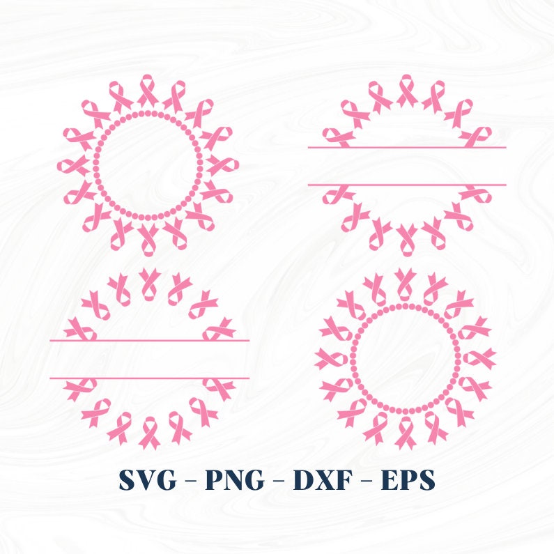 Cancer Ribbon Monogram Svg Cancer Ribbon Monogram Png Cancer - Etsy