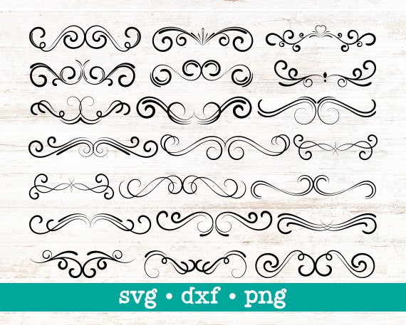 Flourish svg, swoosh svg, swashes svg, swirl svg, squiggle svg, swirly  flourishes svg, squiggly doodles svg, Scroll SVG