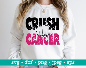 Breast cancer svg, Crush cancer svg, Survivor cancer svg, Pink pibbon svg, Cancer awareness svg, Crush cancer png, Crush cancer cut file