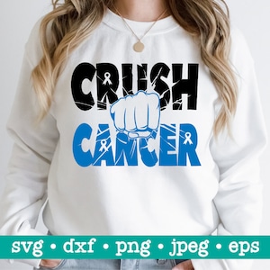 Colon cancer svg, Crush cancer svg, Survivor cancer svg, Alopecia awareness svg, Cancer awareness svg, Crush cancer png, Blue ribbon svg