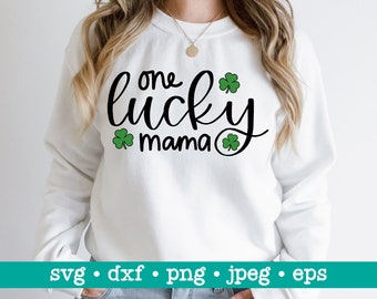Een gelukkige mama svg, Een gelukkige mama png, Een gelukkige mama svg bestand, St. Patrick's day svg, Shamrock svg, Mama svg, St. Paddy's svg png dxf