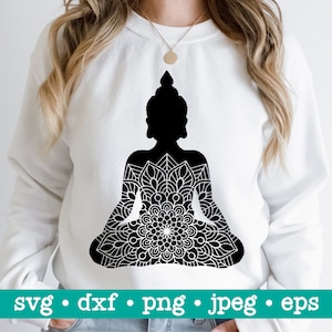 Buddha mandala svg, Buddha mandala dxf, Buddha jpeg, Buddha svg, Buddha clipart, Meditation svg, Buddhism svg, Buddha png, Commercial use