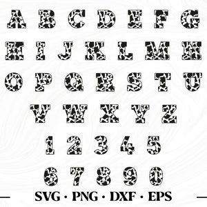 Cow font, Cow font svg, Font animal svg, Cow alphabet svg, Farmhouse font, Cow font dxf, Cow letter svg, Farm alphabet, Animal letters svg