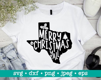 Merry christmas Texas svg, TX christmas svg, Christmas state clipart, Texas holiday svg, Texas holiday png, SVG for Cricut, Instant download