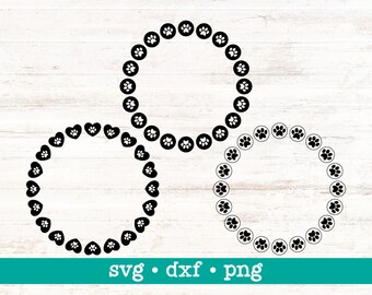 Paw frame svg, Paw frame svg file, Paw frame dxf, Paw frame png, Paw frame clip art, Paw frame clipart, Paw frame Cricut Silhouette