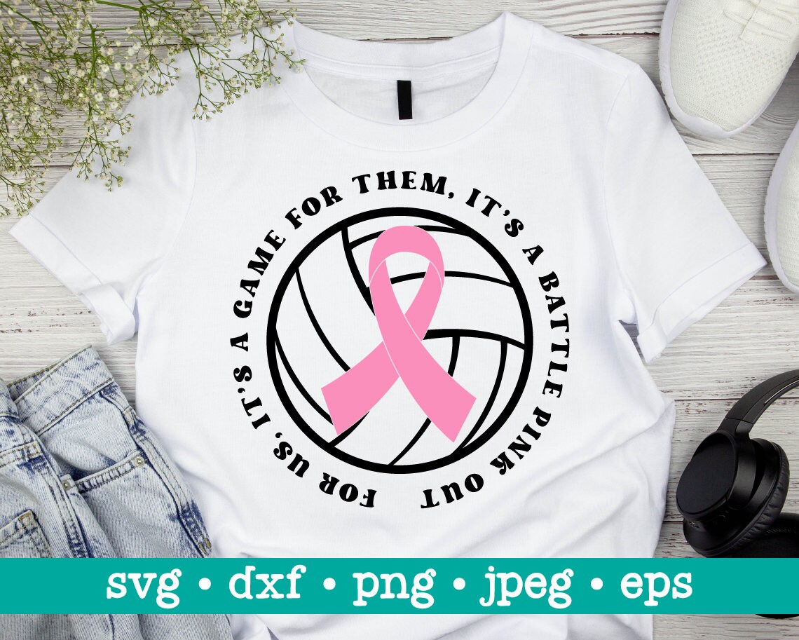 Volleyball Breast Cancer Ribbon Svg Tackle Cancer Svg Breast - Etsy