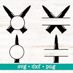 Bullet svg, Bullet dxf, Bullet monogram svg, Bullet monogram frame svg, Ammunition svg, Ammunition png, Bullet silhouette, Bullet cut file