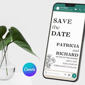 Electronic save the date template, Save the date template, Minimalist wedding template, Save the date template download, Save the dates