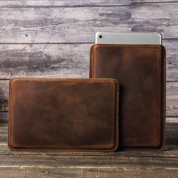 Personalisierte iPad Mini 6 Lederhülle, Vintage iPad 6th Gen Hülle, iPad Mini 6 Slim Sleeve, für iPad 7.9 8.3 Zoll, Lederhülle für iPad