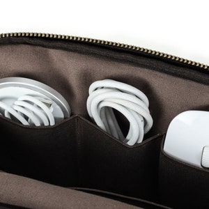 Personalized Travel Electronics Accessories Bag, Digital Gadgets Case, Cable Charge Storage Bag, Portable Cord Pouch, Gift for Men image 6