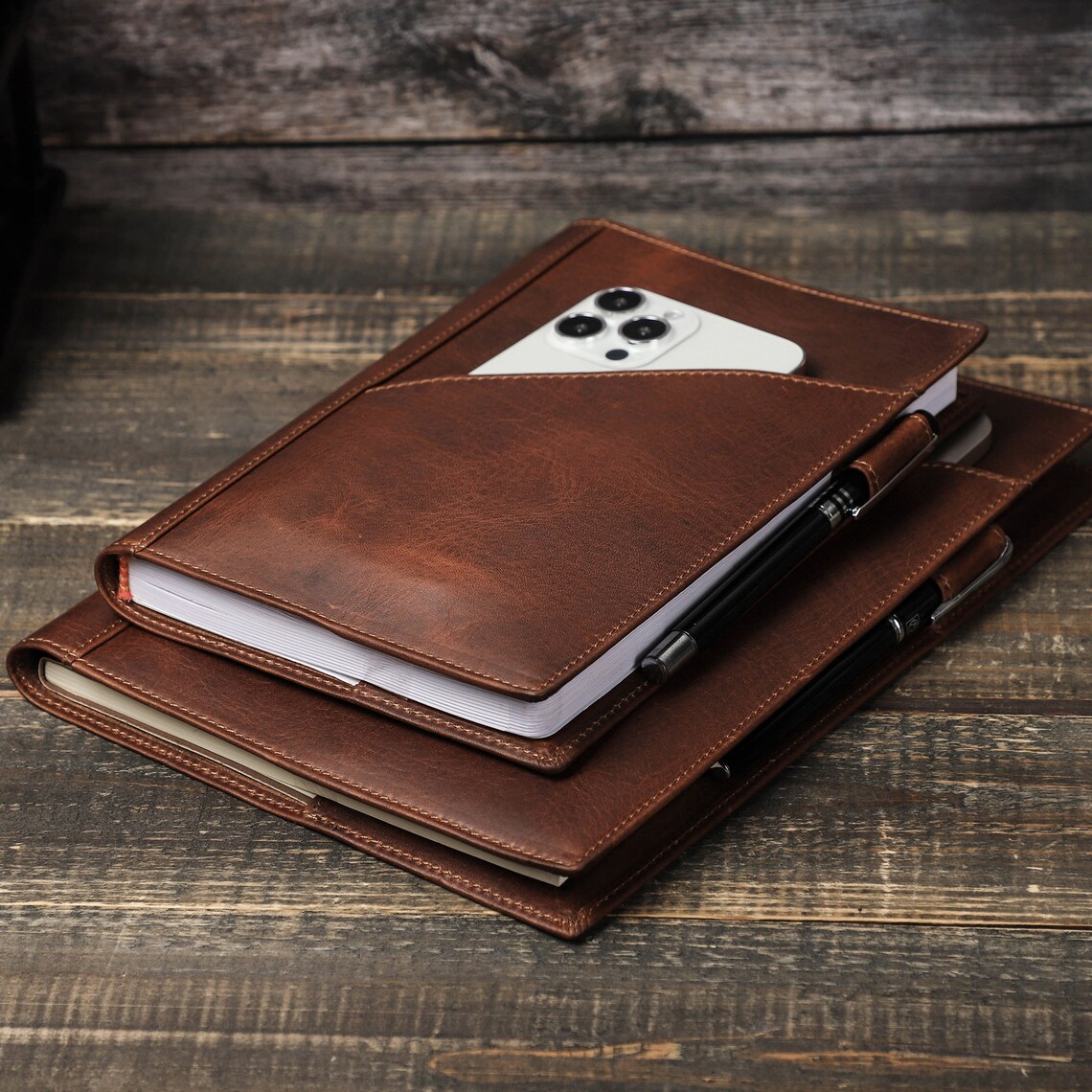 Personalized Leather Book Covera5 B5 Notebook Protector Etsy
