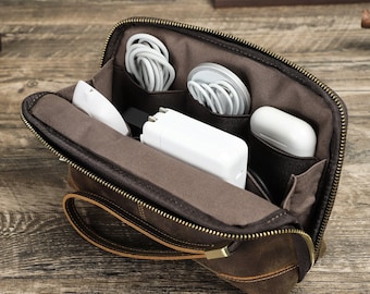 Bolsa personalizada de accesorios electrónicos de viaje, estuche para dispositivos digitales, bolsa de almacenamiento de carga de cable, bolsa de cable portátil, regalo para hombres