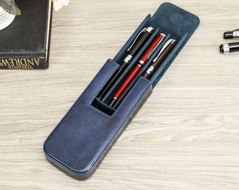 Personalized Fountain Pen Case, 3 slots Leather Pen Holder, Travel Pen Box, Pen Case Organizer, Luxury Pen Display, Custom Gift For Teacher