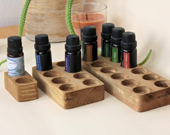 Reclaimed Wood Essential Oil Display: 15ml Bottle Tray