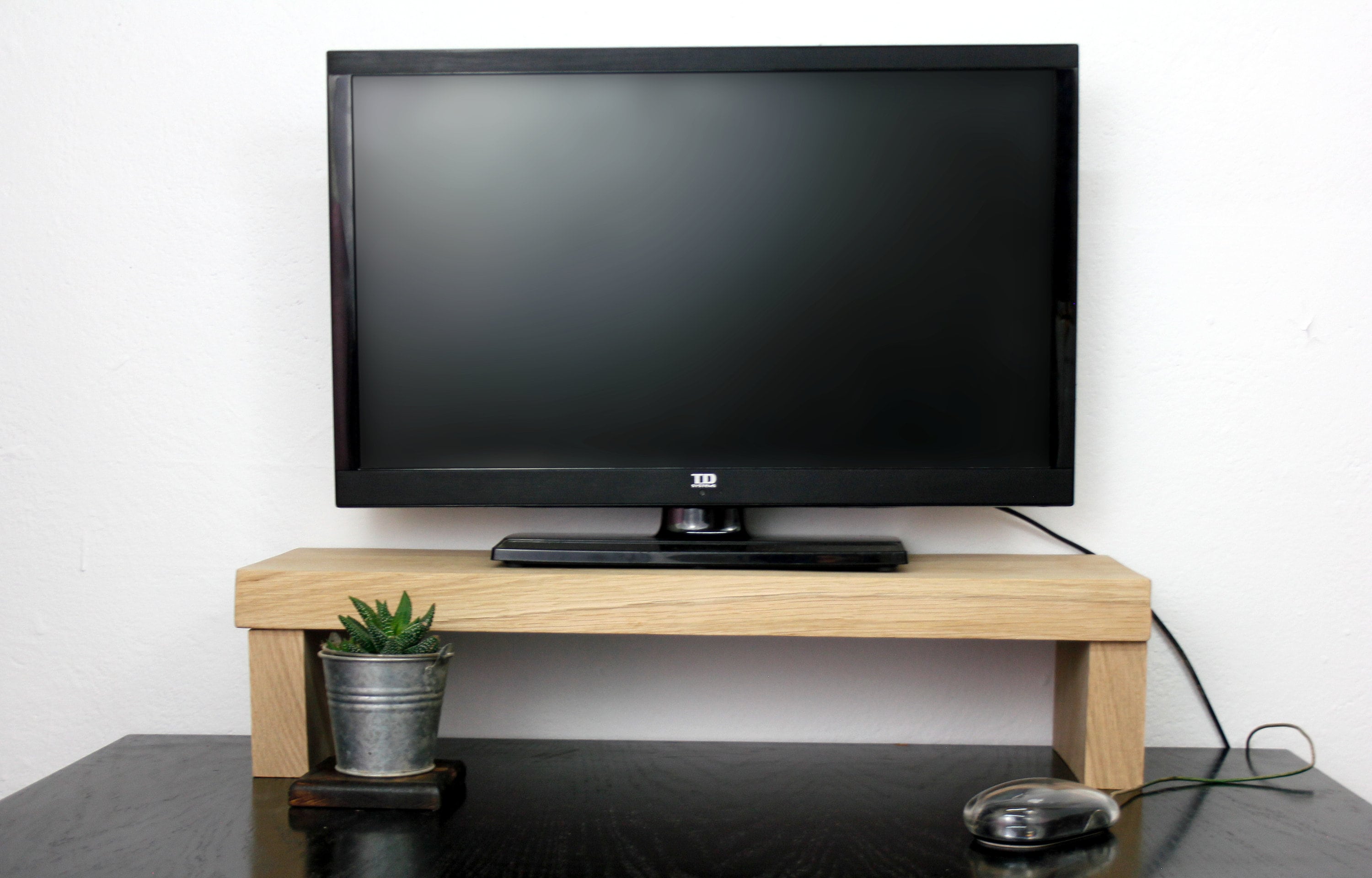  ZYFAB Soporte elevador para monitor de madera, soporte de  escritorio para computadora, soporte de escritorio para monitor de madera,  para PC, pantalla de TV, portátil, portátil, marrón, 39.4 x 7.9 in 