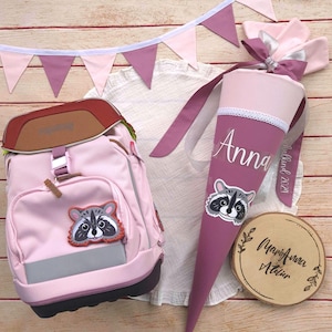 Schultüte "Mauve-rose" für Mädchen passend zum Ergobag Schulranzen Pfadfindbär