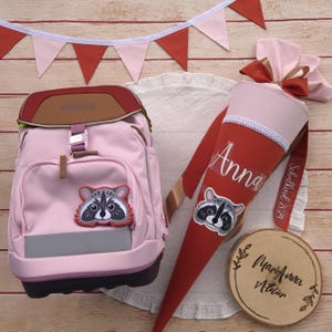Schultüte "Rostrot-rose" für Mädchen passend zum Ergobag Schulranzen Pfadfindbär