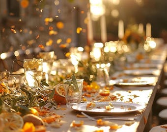 Mediterranes Hochzeitskonfetti – Olive, Ringelblume & Zitrus