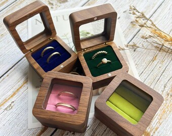 Custom Acrylic Wedding Ring Box,Wood Ring Box, Engagement Ring Box, Ring Bearer Box, Ring Box Holder, Proposal Ring Box, Christmas Gift