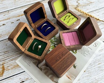 Custom  Wedding Ring Box,Wood Ring Box, Engagement Ring Box, Ring Bearer Box, Ring Box Holder, Proposal Ring Box, Christmas Gift