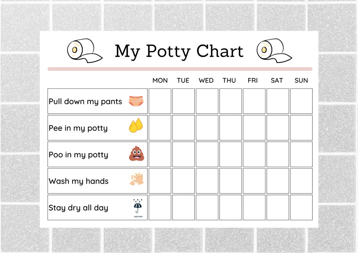 Printable Weekly Potty Training Chart Toilet Training My Potty Chart