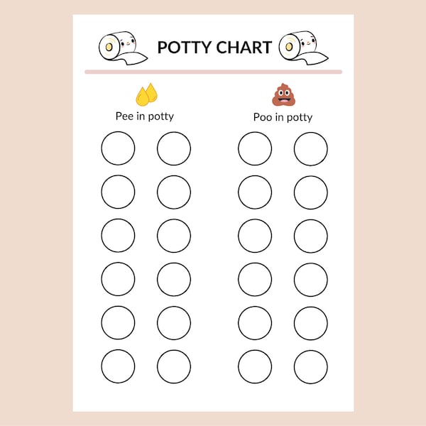 Printable Potty Training Chart • Potty Sticker Chart • Toddler Toilet Training • Reward • Kids Reward Chart • PDF Download • Print yourself