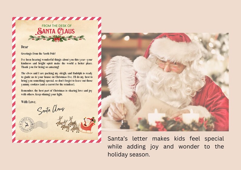 Letter From Santa • Santa Letter • Santa Claus Letter • Christmas ...