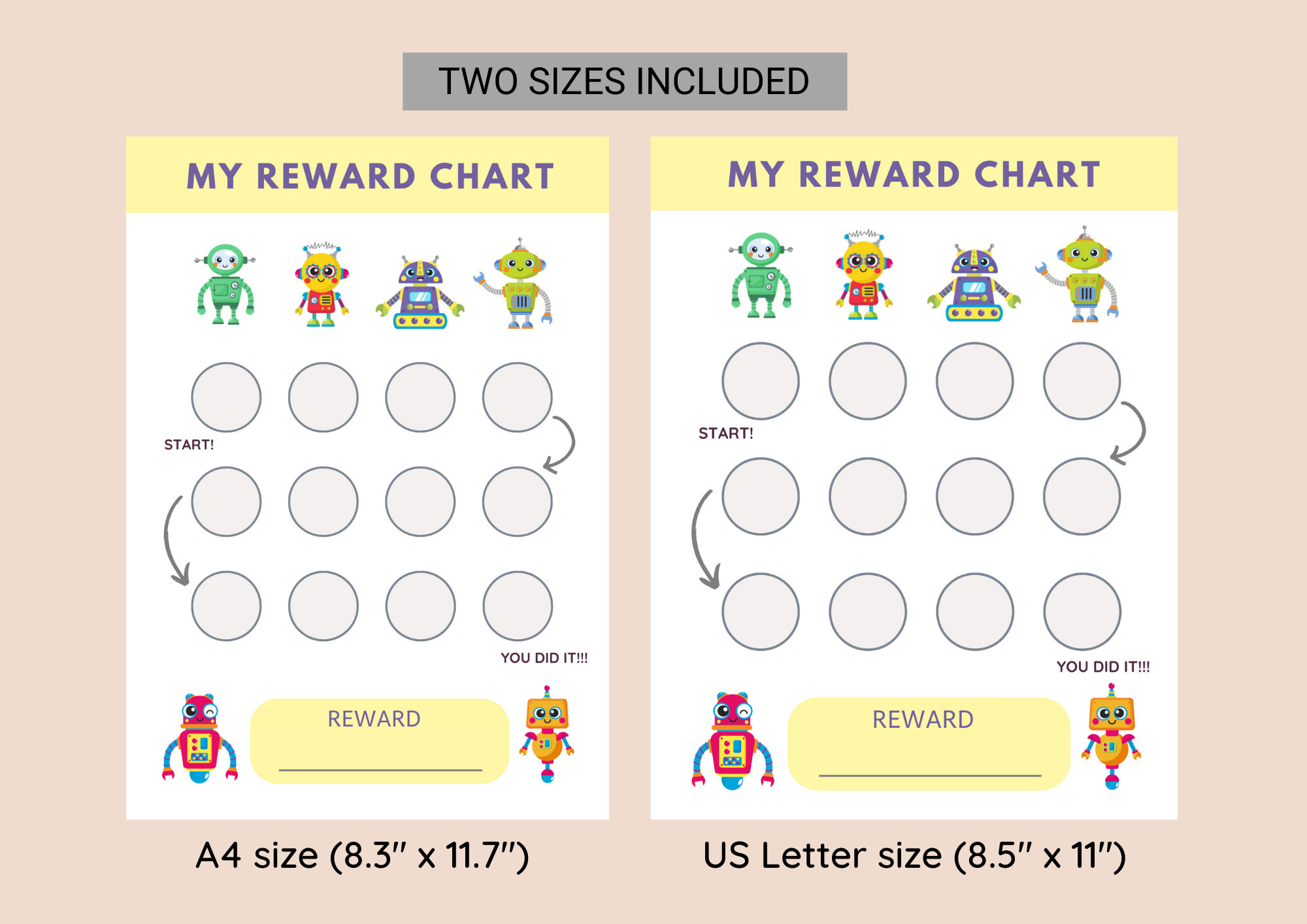 Printable Robot Reward Chart • Sticker Chart • Kids Reward Chart ...