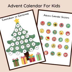 Printable Advent Calendar for Kids • Countdown to Christmas • Christmas Tree Advent Calendar • Christmas Activities • Holiday Tradition