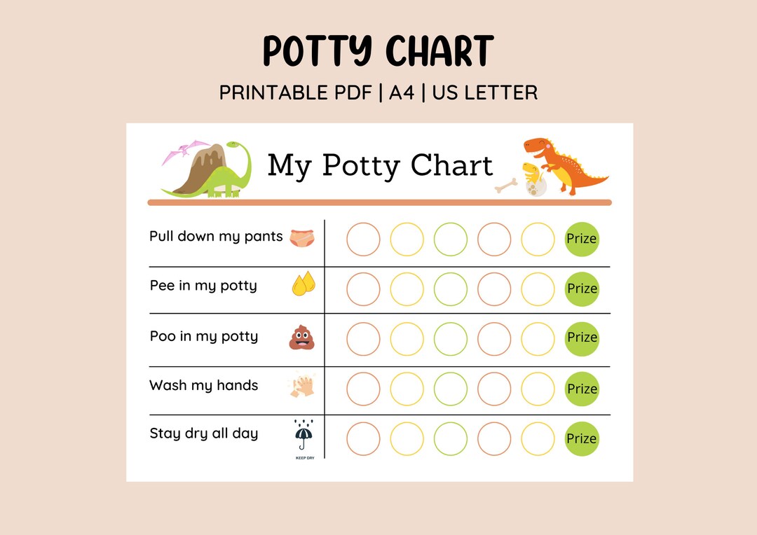 Printable Dinosaurs Potty Training Chart • Sticker Chart • Toilet ...