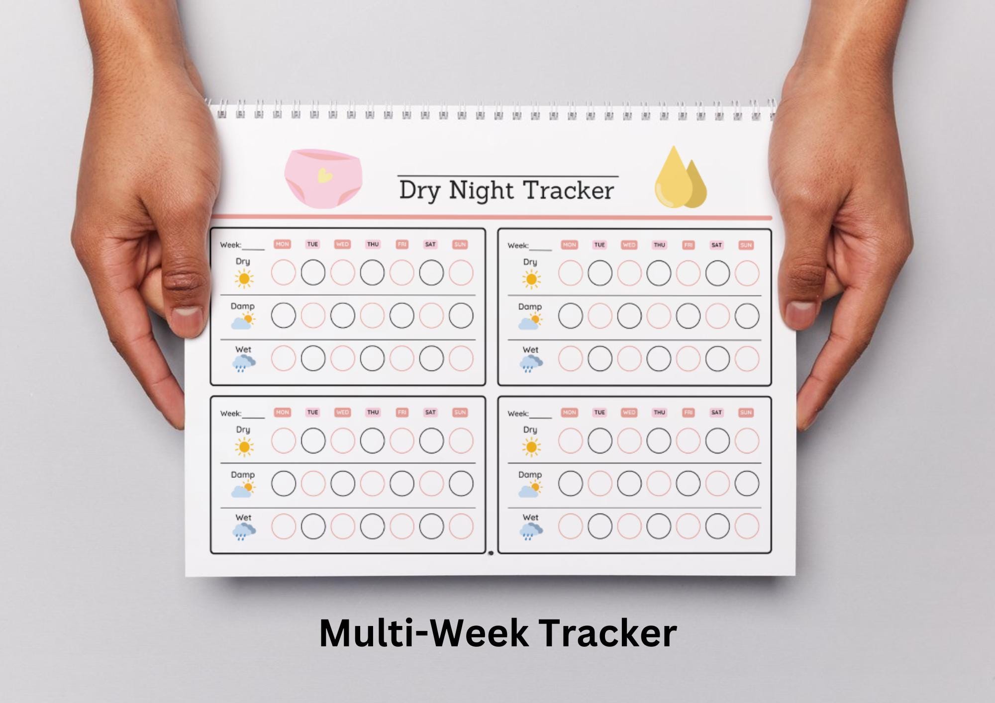 Printable Dry Night Bedwetting Chart • Dry Night Tracker • Toilet ...