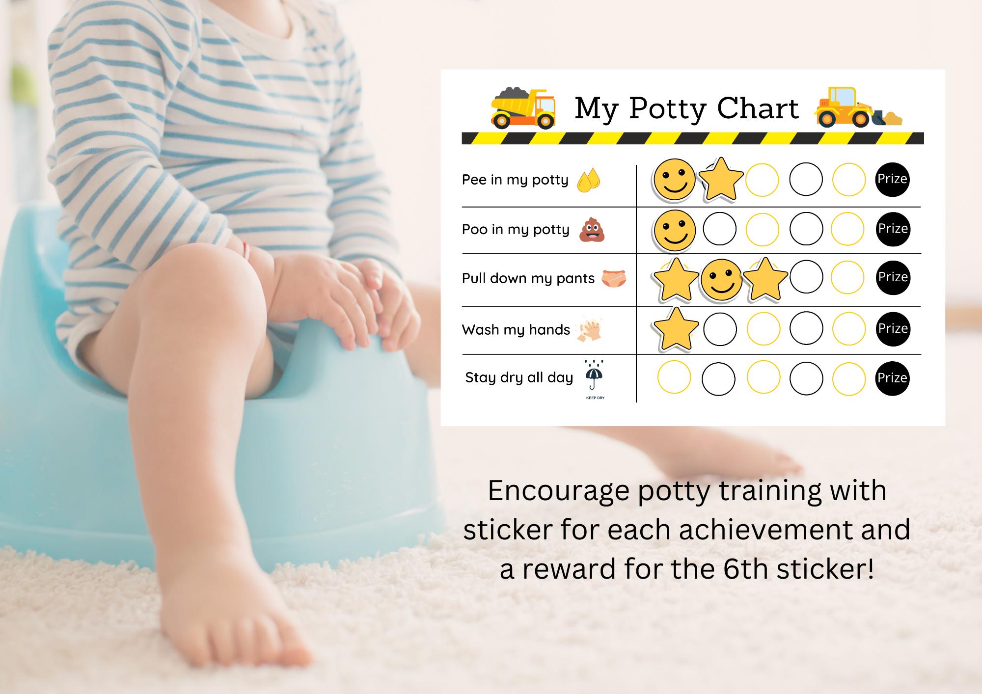 Toilet Training System Construction Potty Training Chart With 252 ...