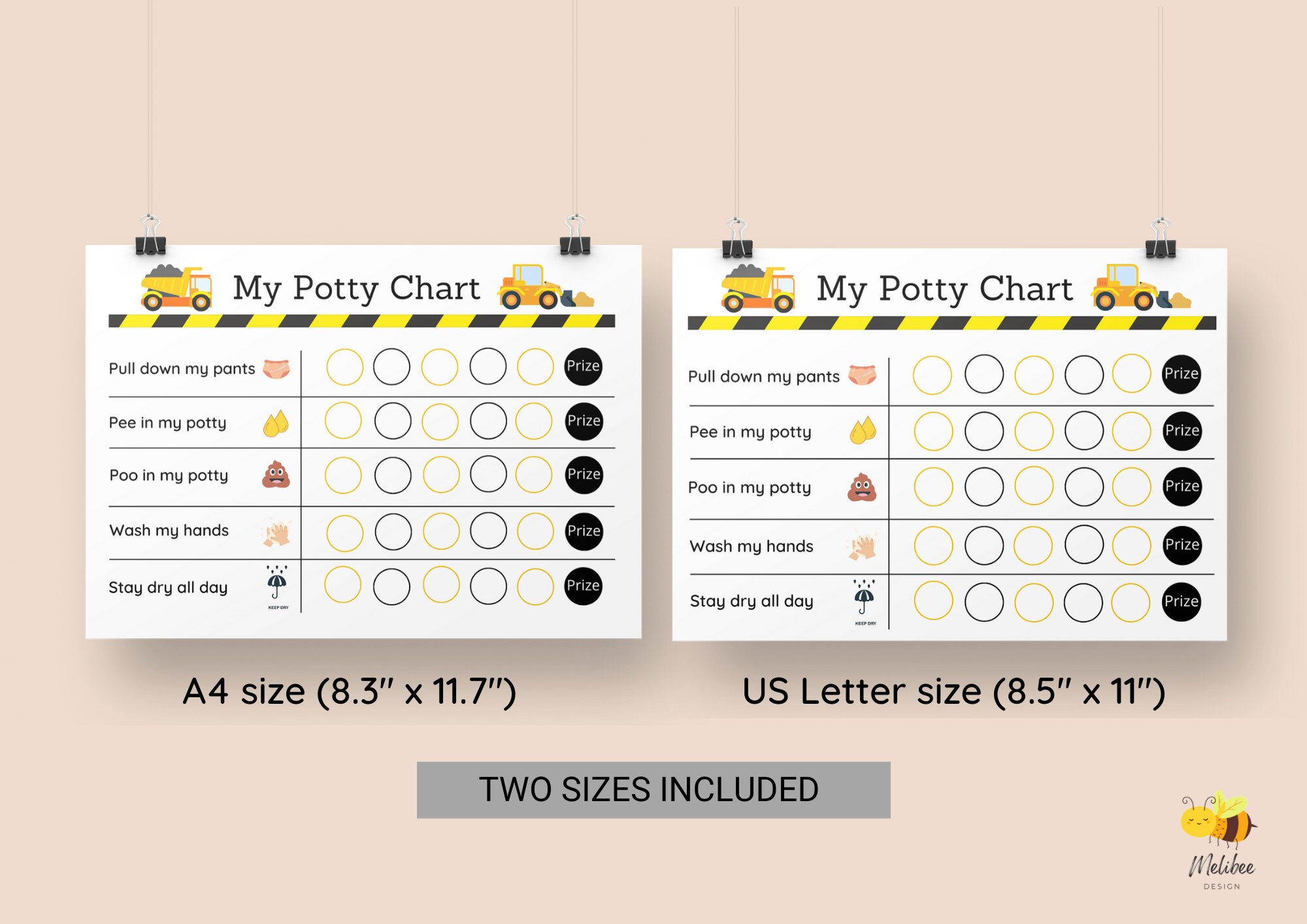 Printable Construction Potty Training Chart Sticker Chart - Etsy Australia