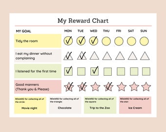 EDITABLE Multi Reward Chart • Printable Kids Reward Chart • Multi Goal Chart • Sticker Chart • Behavior Chart • PDF Template