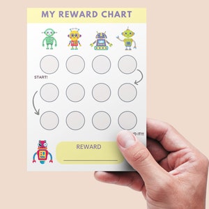 Printable Robot Reward Chart • Sticker Chart • Kids Reward Chart ...