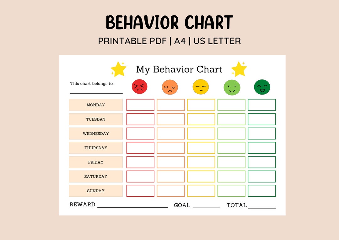 Printable Emotion Scale Behavior Chart • Points Reward Chart Printable Emotion Scale Behavior Chart • Points Reward Chart