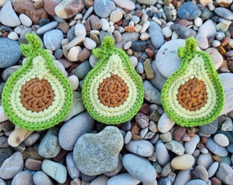 Crochet avocado applique, avocado Applique for Cardigan, Hairclip, Brooch, Baby Seed Play Foodfood applique, party decorations, set of 3