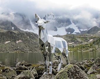 DIY Alpine Ibex Metal Sculpture: DXF Plans for Laser Cutting and Welding