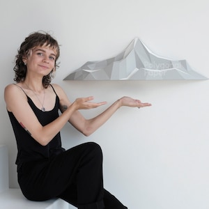 Berg: Digitale Dateien für Papercraft. Druckbare PDF-Vorlage, DXF-Zeichnungen für Silhouette. 3D Origami Low Poly Modell DIY.